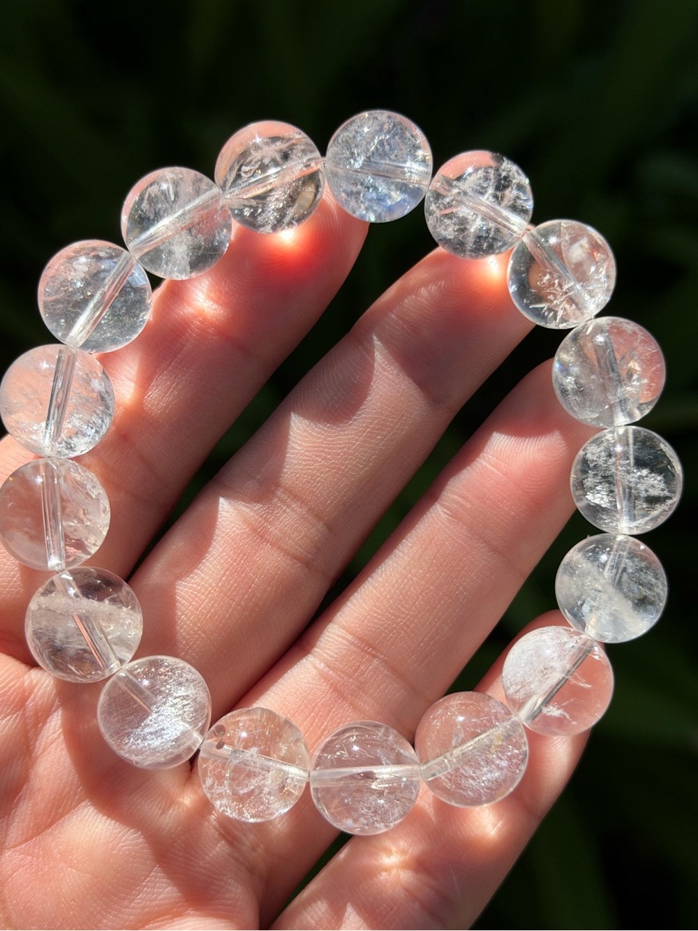 12mm stretchable rainbow clear quartz bracelet 1627